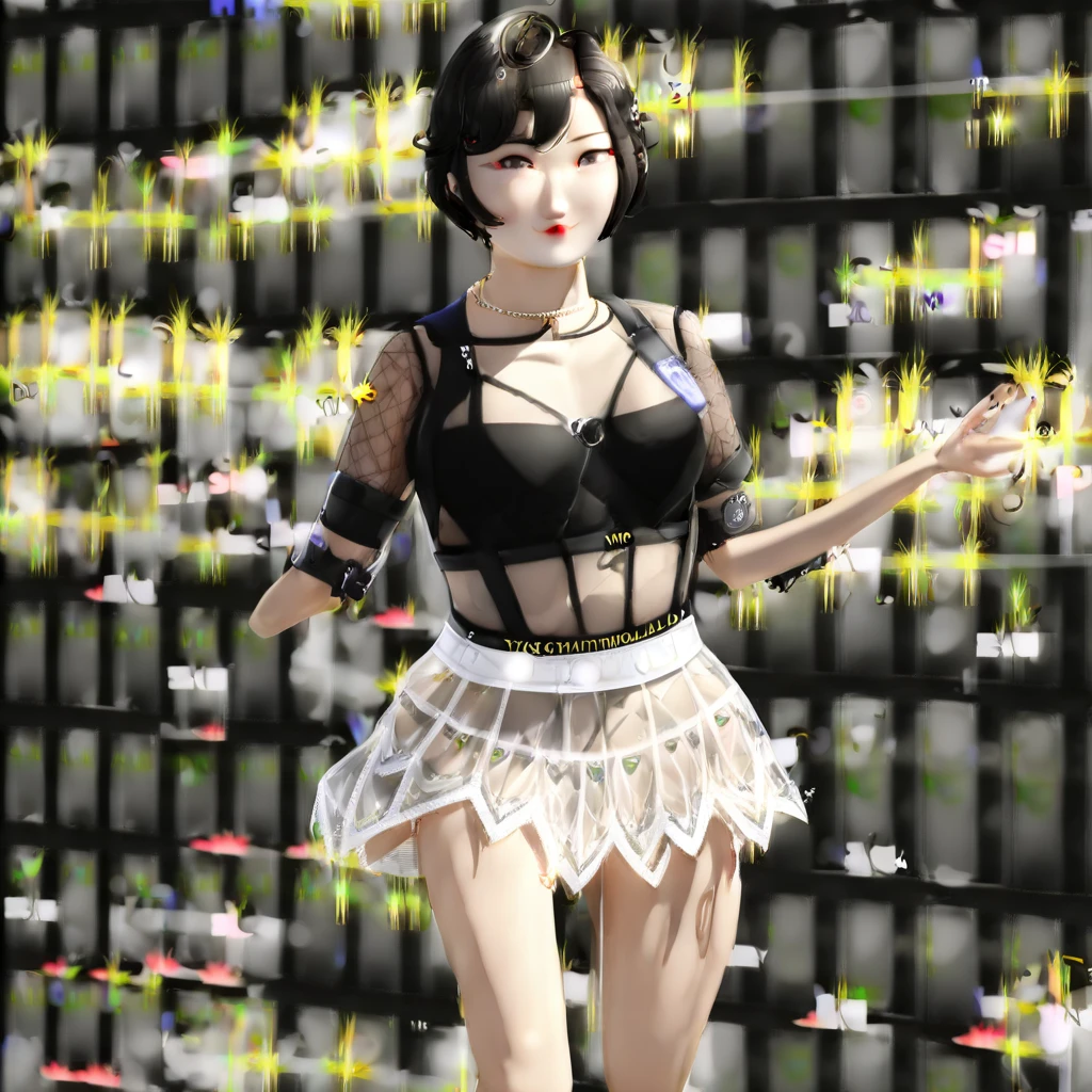 18 years old female, long hair, RAW photo, bokeh (realism: 1.4, realistic), high detail CG unified 8K wallpaper, 1girl, ((slim body: -1)), (small breasts: -1), back to viewer, ((direct view from the front)), (HQ skin: 1.4), 8k uhd, dslr, soft light, high quality, film grain, Fujifilm XT3, ((school uniform, short skirt,see through open skirt:1.5)), ((outdoor, at park))) jangjoo, portrait,((Layered short Haircut, black hire,small breast:-1.2)),(looking at viewer:1.4),(full body:1.8)