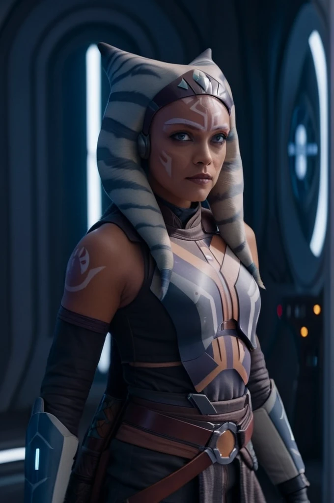 cinematic photo ahsoka tano wearing sabine wren armor at observatory. 35mm photograph, film, bokeh, professional, shot by david lachapelle, 4k, highly detailed