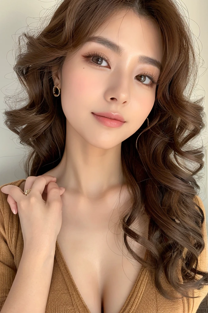 (8K Portraiture:1.1、RAW Photos), (Highest quality, masterpiece:1.2)、(Ultra-high resolution:1.2)、(Portraiture, High resolution raw color photos, Professional photos)、Super Resolution、(Realistic, Actual Photos: 1.1、Ortrat)、1 person、Very detailedな, Very detailed and beautiful, Very detailed, Amazing details、Cute beautiful woman with perfect body: 1.4、Slim Big: 1.2、Shiny skin、Glossy Lips、High resolution face and skin textures、Detailed eyes、double eyelid、(5. Hand:1.1、Human hand)、Very detailed and focused chest、((Long Hair、Curly Hair)), ((Bust H cup:1.2, Very large breasts:1.2、My breasts are too big:1.2、A chest that&#39;s about to burst:1.2))、(High resolution chest、A big smile), necklace、((Sexy white swimsuit)), ((Sexy white swimsuit:1.2))、((whole body:1.2、Shooting from a distance 1.3))、Shoot from the front、Looking at the audience、((Midsummer:1.2、You can see the ocean:1.1))、((On a wide sandy beach、Mysterious background with a view of the horizon))、((Are standing、Model shoot))、smile