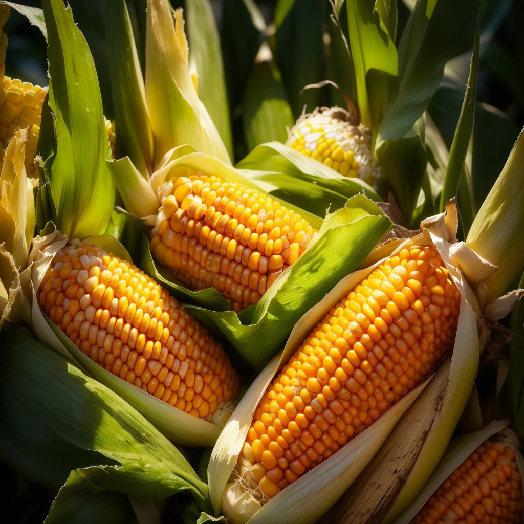there are many corns that are on the cob in the field, corn, corn on a cob everywhere, shutter, texture, By Rhea Carmi, corn floating in ocean, Close-up photos, in stock, tall corn in the foreground, author：Harold von Schmidt, author：Whitney Sherman, high-definition, Close-up portrait, author：by Linda Sutton (Linda Sutton), Close-up photosgraph, high resolution
