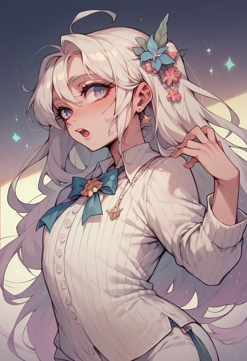 A longhaired femboy with growing