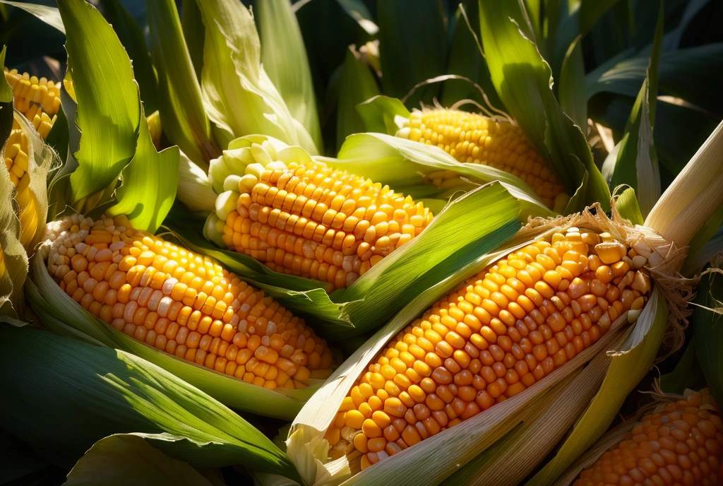 there are many corns that are on the cob in the field, corn, corn on a cob everywhere, shutter, texture, By Rhea Carmi, corn floating in ocean, Close-up photos, in stock, tall corn in the foreground, author：Harold von Schmidt, author：Whitney Sherman, high-definition, Close-up portrait, author：by Linda Sutton (Linda Sutton), Close-up photosgraph, high resolution