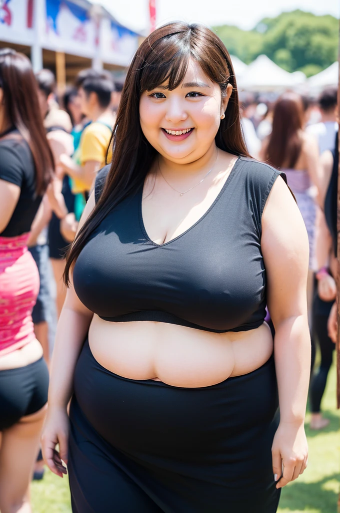 ((((Very fat woman))))、Summer Festival、smile、cute、Beautiful Asian Girl、4K、RAW、Ultra HD
