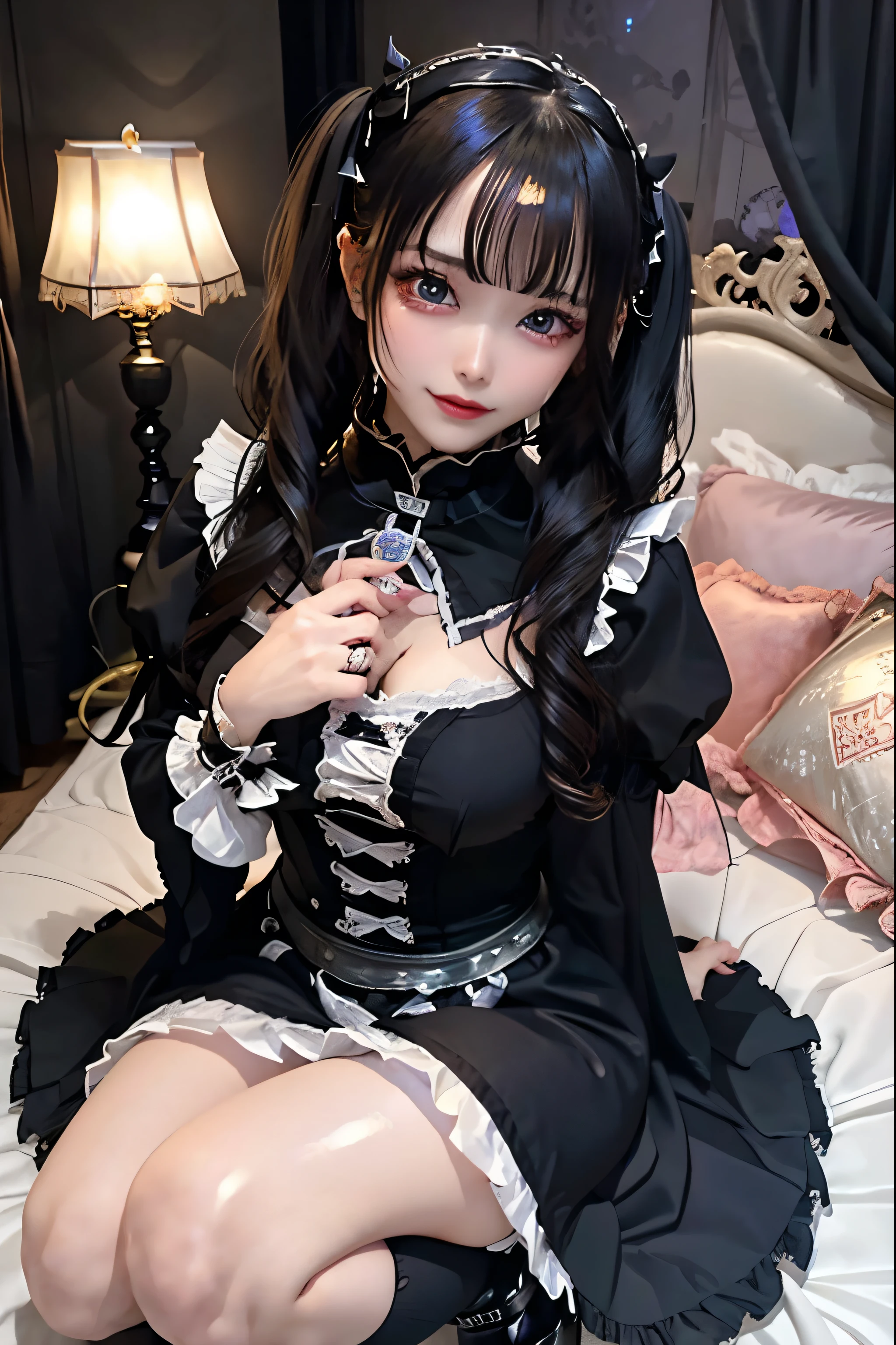Hard Dark Gothic Makeup、Black dark eyeshadow、sad、Good skin radiance、Dark Gothicメイク、Dark smile、palace、The beauty of fragrance、24-years-old、Expression of intense sexual pleasure、Embarrassed look、Dark Gothic、Highest quality、Expression of sexual pleasure without pain、Drunk face、Purple maid outfit、Mysterious、noble、sexly、Loving smile、Twin tail hair、Right blue eye、Left eye is red、Super tempting pose、Platform Heel Shoes、Heavy makeup、Gothic Lolita clothes、Silver Hair、Long Hair Straight Hair、Cute Gothic Lolita Dress、Beautiful Face、elegant features、Attractive face、Stained glass background、Chest glistening with sweat、The room is dark、goth long dress、Bell Sleeves、Wizard Sleeve、Decadent look、Sexually excited expression、Glossy thighs wet with water、Thighs that are wet and shiny with oil、Background of a room full of roses、sad expression、Rose Maiden、The embroidery is pink、The dress has pink embroidery.、Thigh-high socks、Knee-high socks、Gentle expression、Dark black eyeshadow、Stained glass and rose background、thighs are a little thin、Female Duo、Female couple、dark church background、Stained glass、Black metal world、Dark Castle、Dark Room、Slender body、gothic long dress、Victorian dress、Small breasts、Hold the wine in your right hand、Hold the lantern in your left hand、pantyhose、The bed is covered with roses、Her thighs are shining with sweat、My body is wet and shiny、Lots of glitter on the thighs、sweating、My thighs are sticky from sweating、Sweat glistening on my thighs、The whole body is sweaty and shiny、I sweated a lot.、My thighs are sweaty、Wet thighy thighs are shining with sweat、A lot of sweat glistening all over the body、Slender body、Put your head on the pillow、Sleeping on a bed、Beautiful legs、Stretching legs、Lie down in bed、Lie on your back in bed、