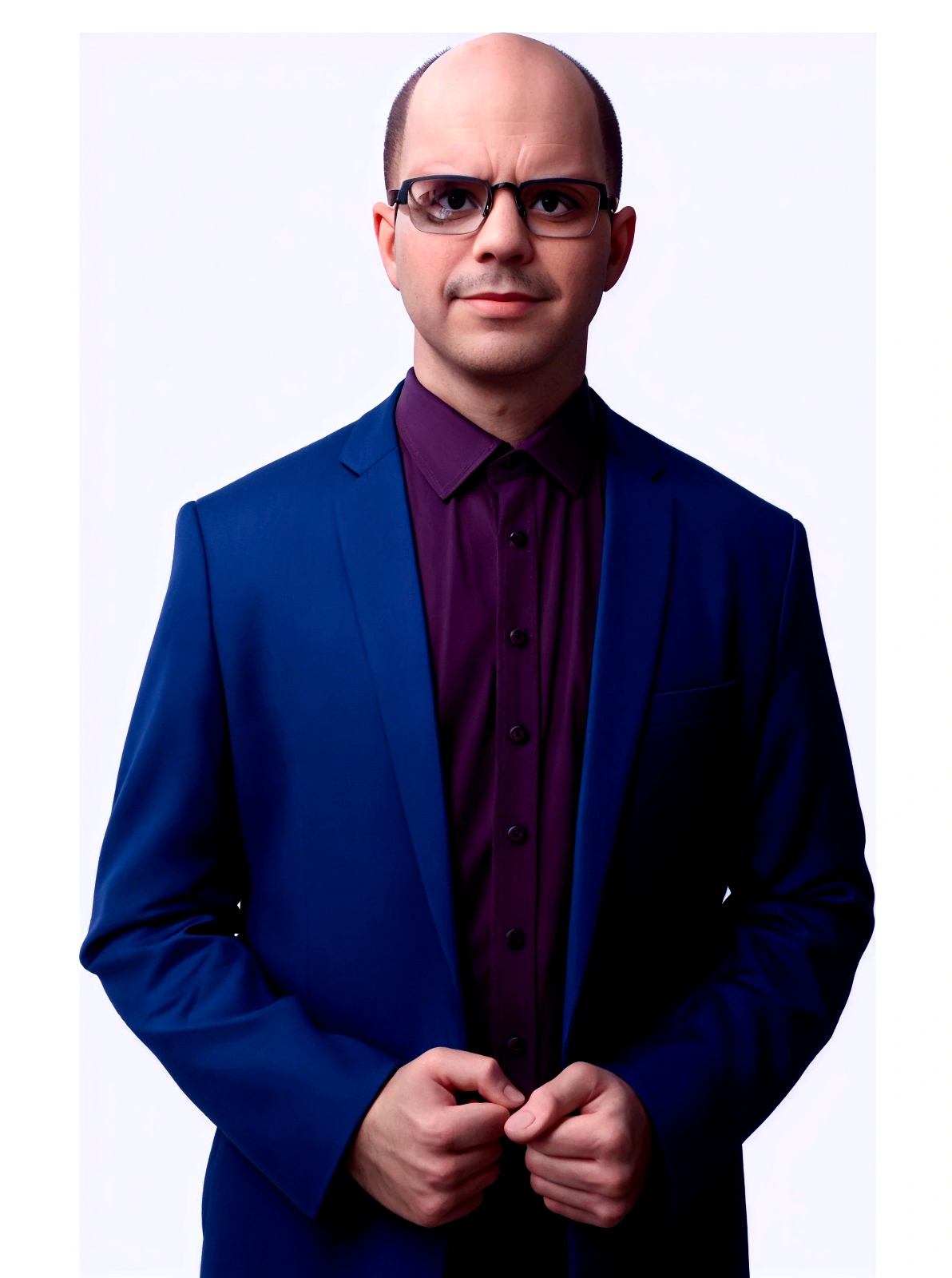 bald man with glasses