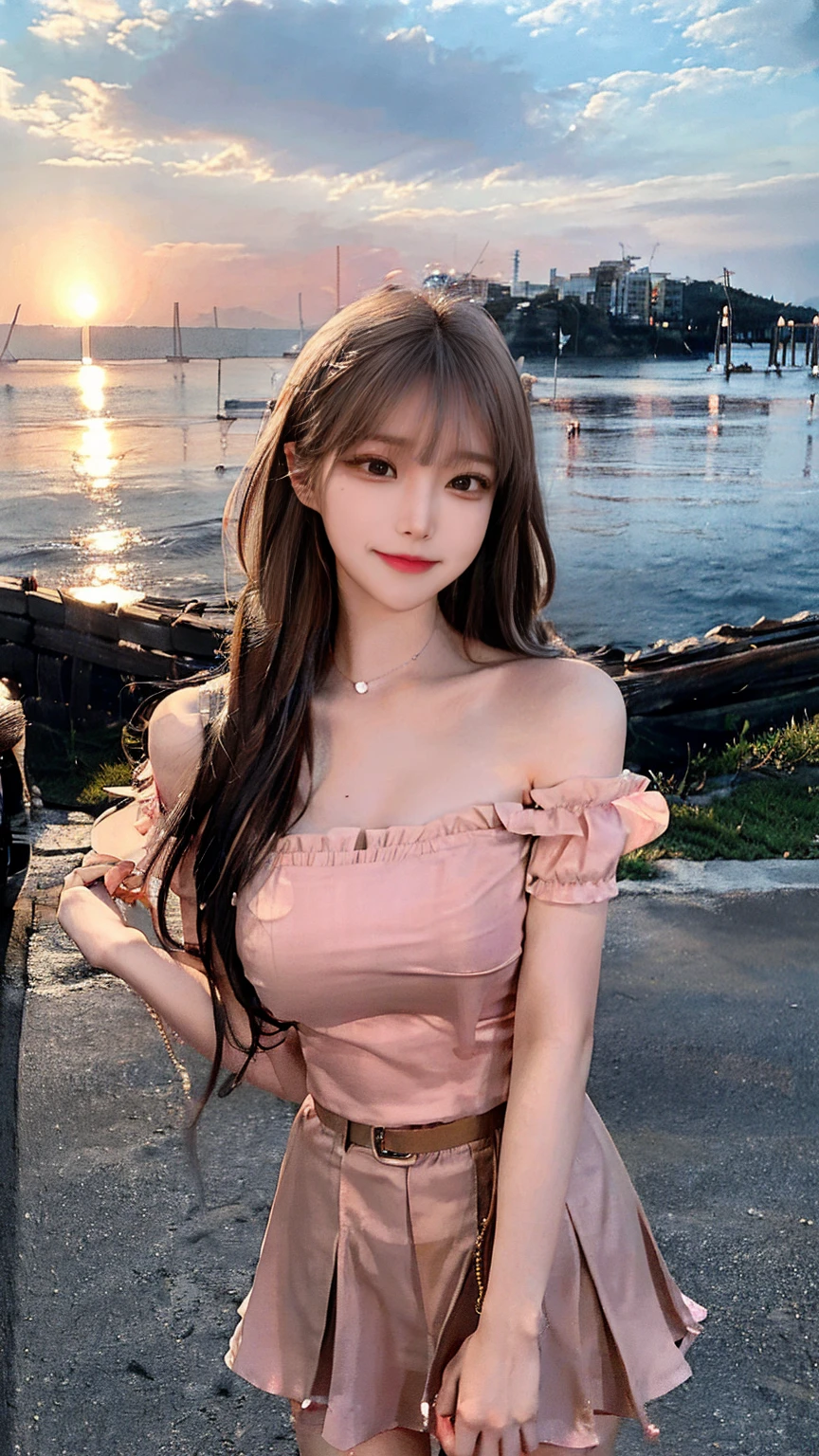 the sky turns red、cute off shoulder top、bright smile、wet white t-shirt and jeans、、light brown hair、elegant hairstyle、blue eyed woman、Cute girl looking upwards、When the sky gets dark、the sky turns red as the sun sets、Tight clothes that reveal the body line、、Elegant summer off-shoulder、Cute summer off-shoulder,Leather belt、short skirt、dress elegantly着こなす、Luxury Bagedium Shorthair:1.4））、the sun shines on her、light brown hair、light brown hair、The sky turned red、There are clouds、private's cute、彼女のvoluptuous breastsは服の上からでも明らかです.、輝く太陽はとてもbeautiful、dusk is approaching、lens flare、I can see the sunset、（（Sunlight reflecting off the sea、seascape、the sun shines on the sea、&#39;beautiful.、Small earrings、private&#39;dinner、Birds fly too、、brunette hair color、Hair tying、the woman is on the right:1.4））、Luxury Leather belts、shiny clothes、light beige hair color、blur background、Please braid only the bangs..、light brown hair、｛｛Cowgirl Shot｝｝、（（Upper body close-up shot、voluptuous breasts:1.4））、にっこりlaugh、Silk clothing、服からでも分かるvoluptuous breasts、Please braid only the bangs..、cowboy shot、Gorgeous white collar silk shirt and brown skirt、dress elegantly、luxury bag、素敵なlaugh、（（voluptuous breasts））、full body photo、ring、short skirt、Tuck your hair behind one ear、Silver Necklace、laugh、 elegant ponytail、fire boat、very detailed photos、Very beautiful and ideal short hair、Super no makeup、(8K、RAW photos、best quality、masterpiece:1.2)、(realistic、realistic)、1 girl、((medium short hair、looking at the camera:1.4))、hair blowing in the wind
