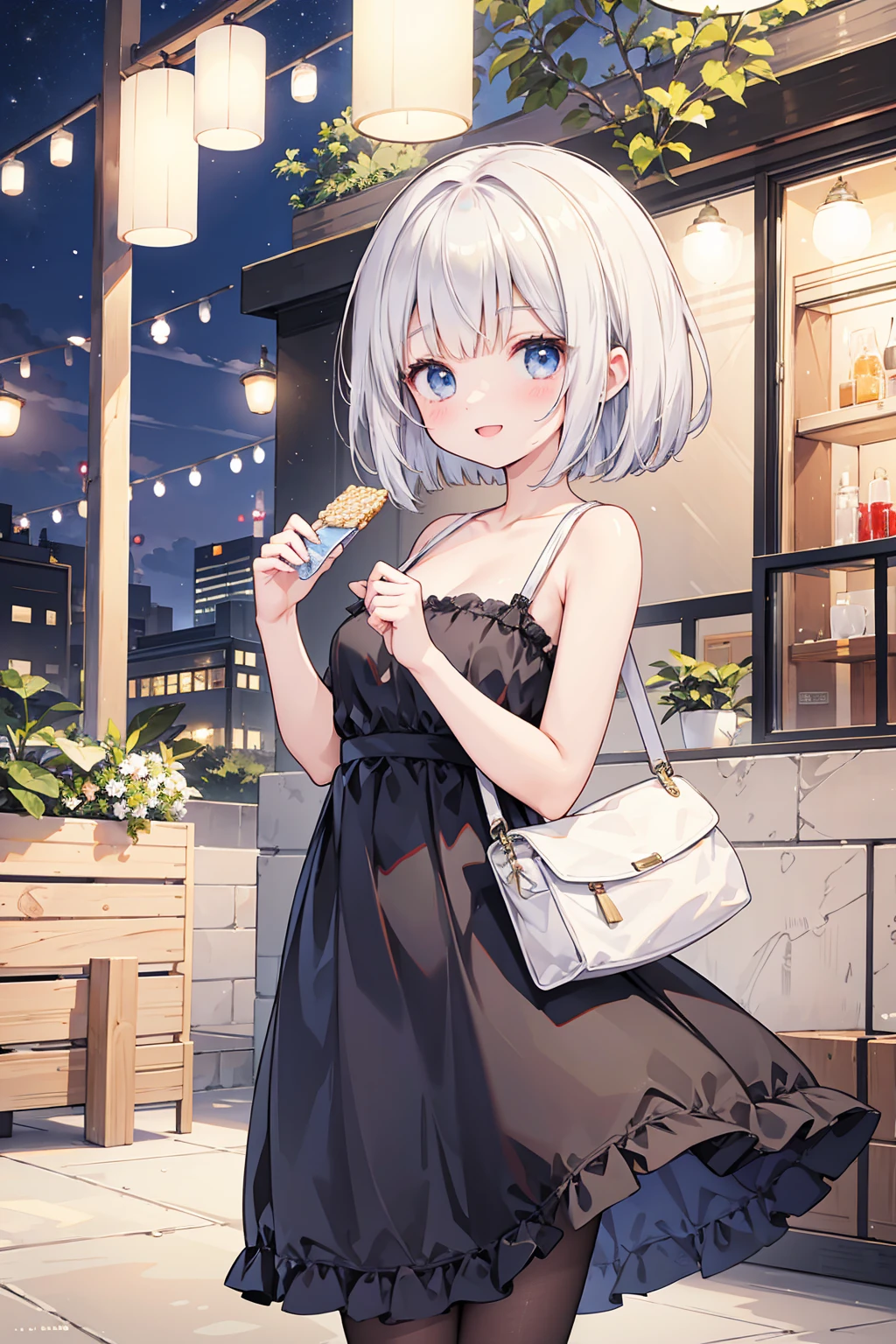 Photorealistic、Highest quality、Highest Resolution、Highest quality、8K、1人のBeautiful woman、Beautiful woman、Beautiful woman、Bob Cut Hair、Casual Style、celebration、Party、cracker、Looks happy、