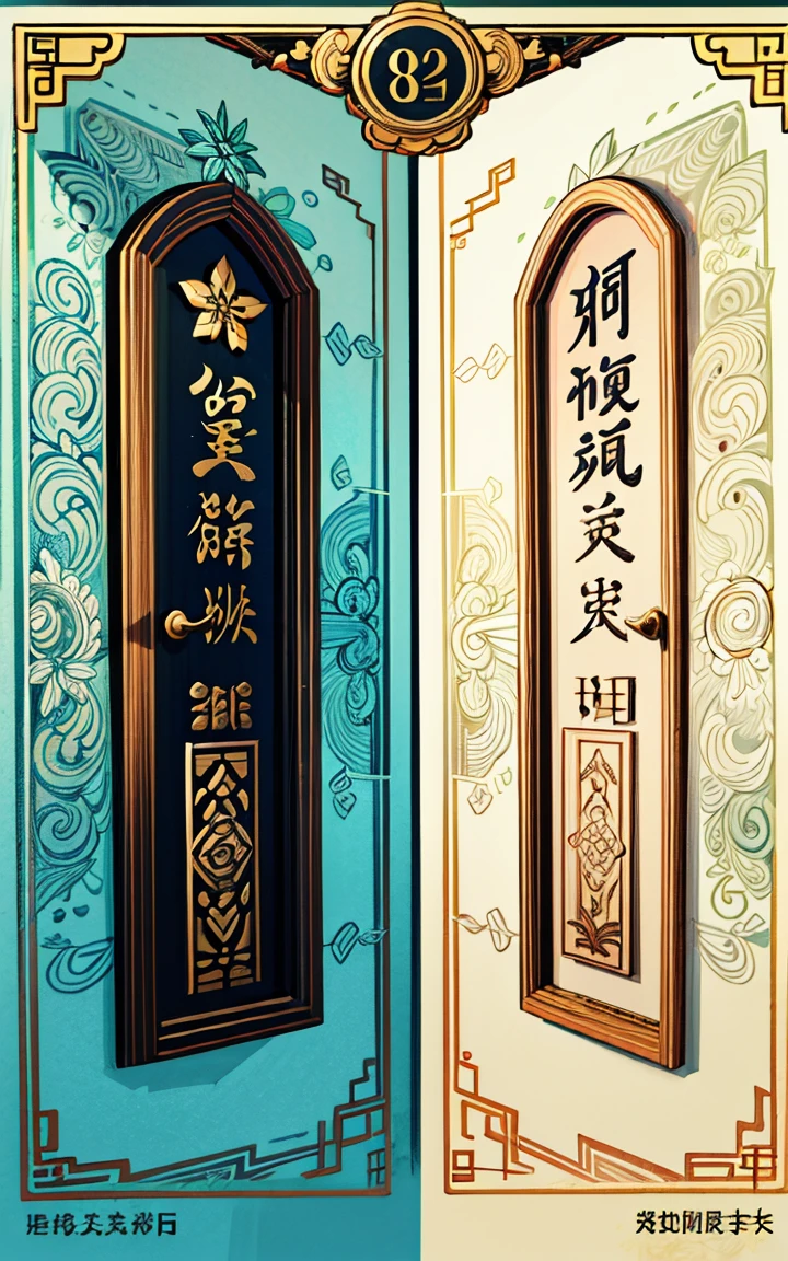 a highly detailed and ornate , intricate Chinese design patterns, elegant calligraphy, rich colors, symmetrical composition, digital art, masterpiece, 8k, 32k, best quality, photorealistic, award-winning illustration, artistically designed corporate poster