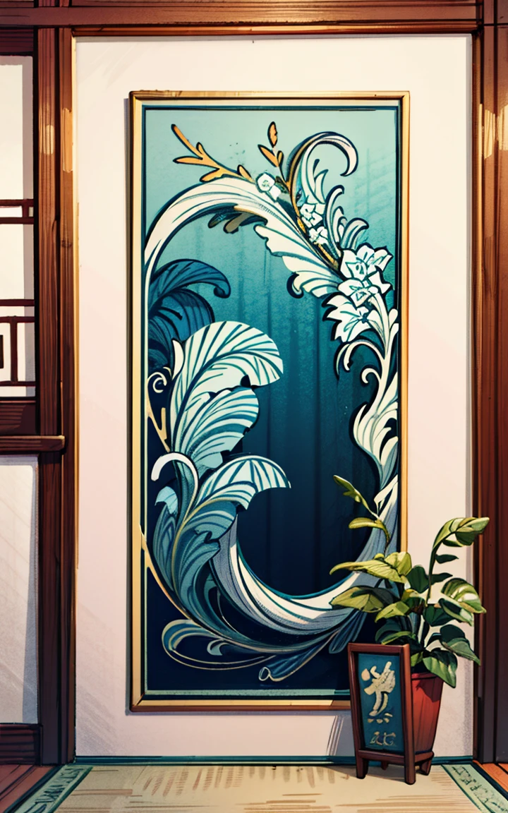 a highly detailed and ornate , intricate Chinese design patterns, elegant calligraphy, rich colors, symmetrical composition, digital art, masterpiece, 8k, 32k, best quality, photorealistic, award-winning illustration, artistically designed corporate poster