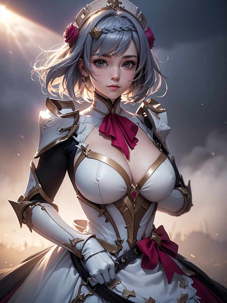 [Noelledef]:1.5,((Masterpiece,of the highest quality,Detailed images,Beautiful images))1.4(noel images、by bob、monstad、The wind blowandoble, Overall bright lighting、backlight、A fantastic atmosphere、thick fog)1.1(Beautiful body lines、beautiful neckline)

