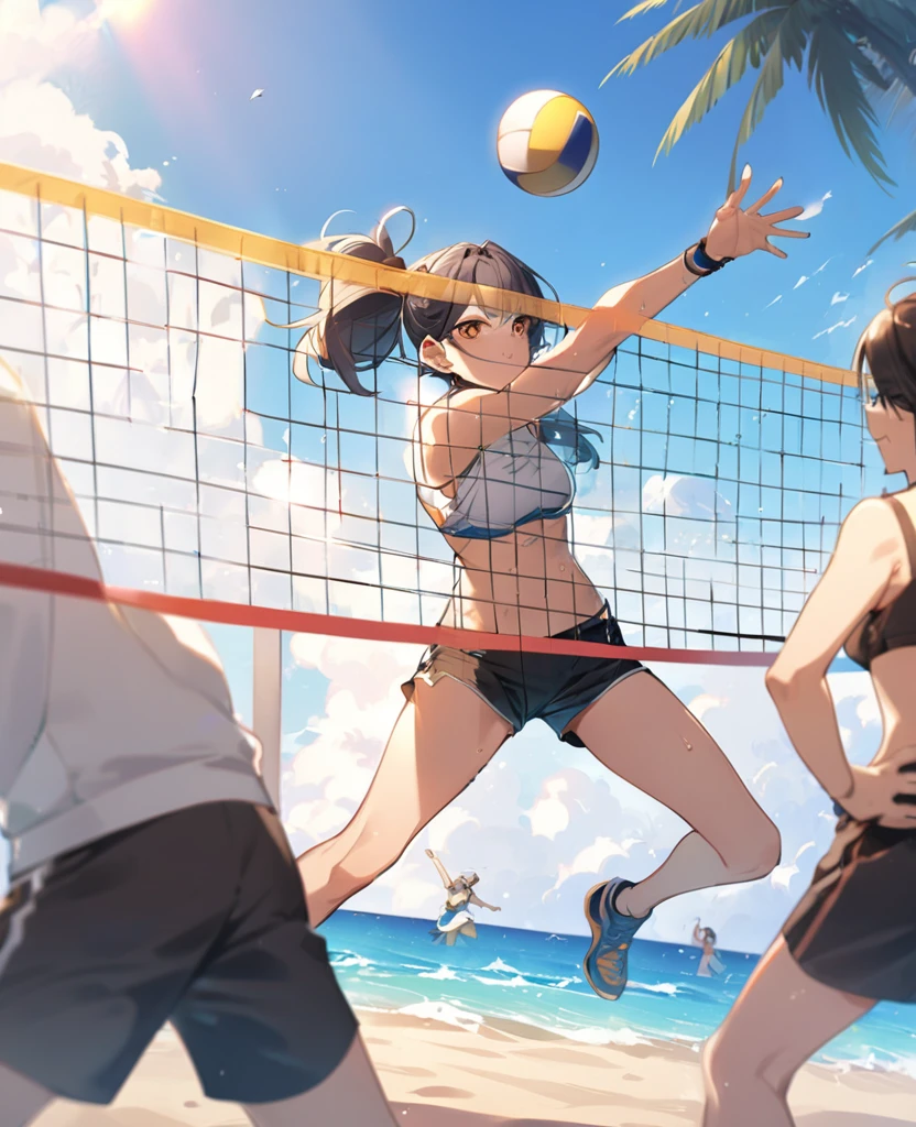 Beach volleyball players