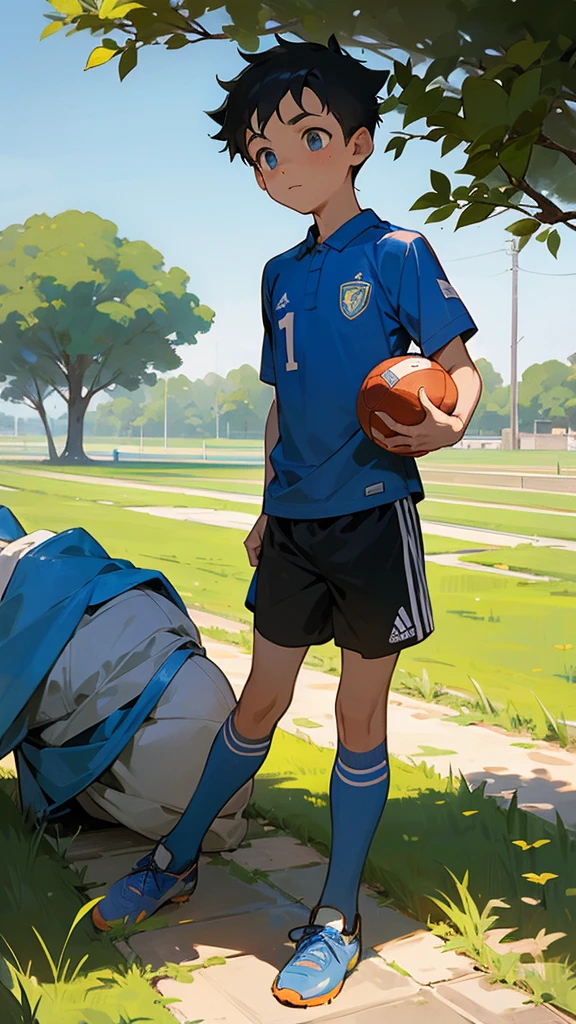 A boy from the countryside carries his favorite football boots and goes out to achieve his dream of becoming a professional footballer.