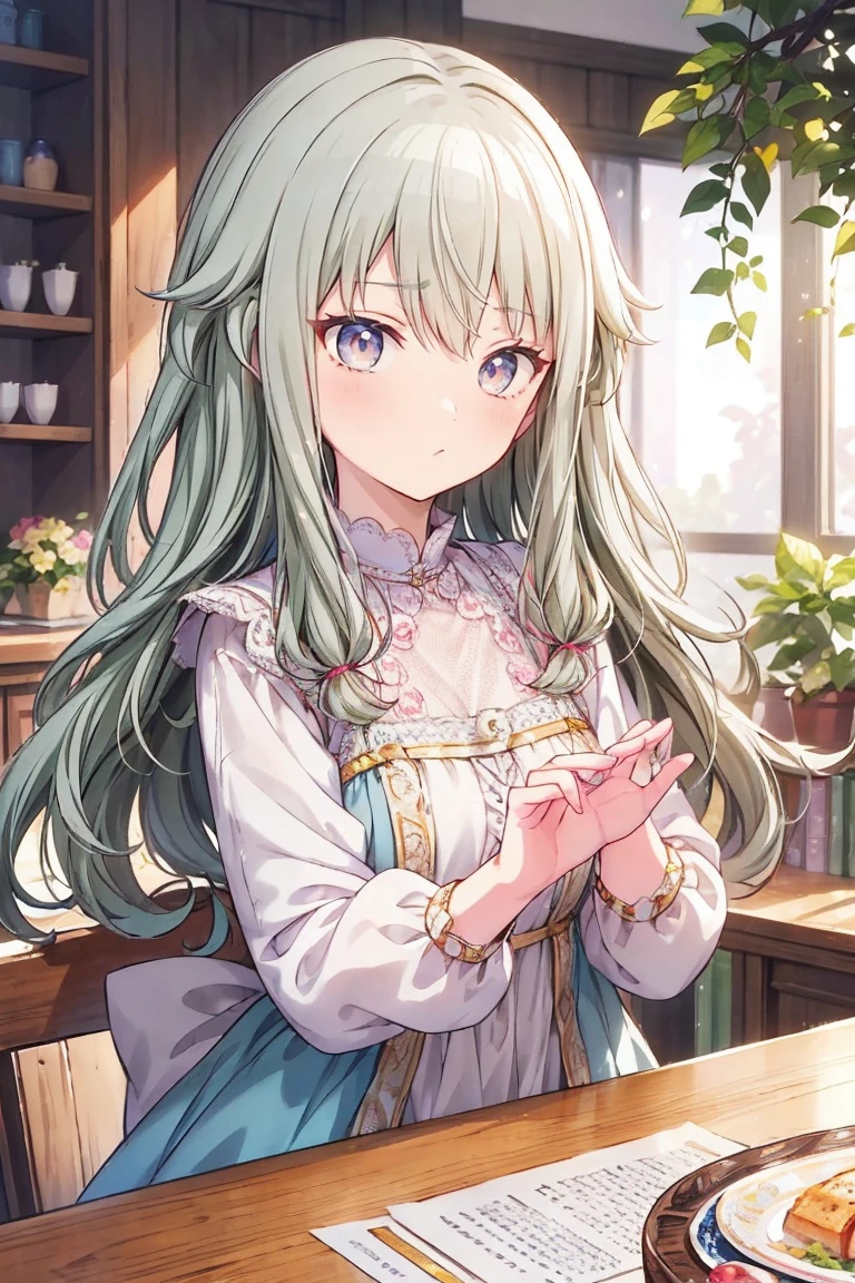 (Tabletop:1.2)、masterpiece、Best image quality、Front facing、Face the camera、Fluffy hair、Delicate eyes、A lovely big smile, 最high quality、girl、1 person、masterpiece, Most detailed, high quality、Shiny Hair、Very fine and beautiful bright eyes、nose blush、Very detailed, clear and beautiful face, Awards, (Anatomically correct)、Reach out