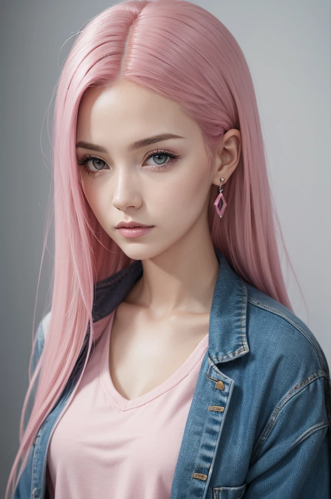 pink hair woman, semi new