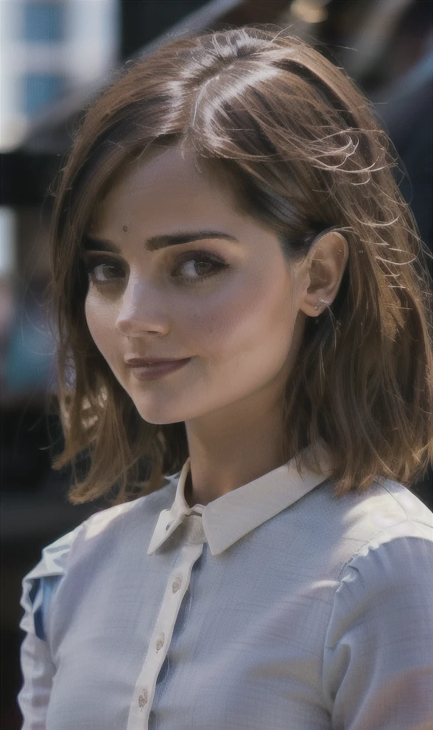 photo of Jenna Coleman, sexy, extremely high quality RAW photograph, detailed background, intricate, Exquisite details and textures, highly detailed, ultra detailed photograph, warm lighting, artstation, 4k, sharp focus, high resolution, detailed skin, detailed eyes, 8k uhd, dslr, high quality, film grain, Fujifilm XT3,