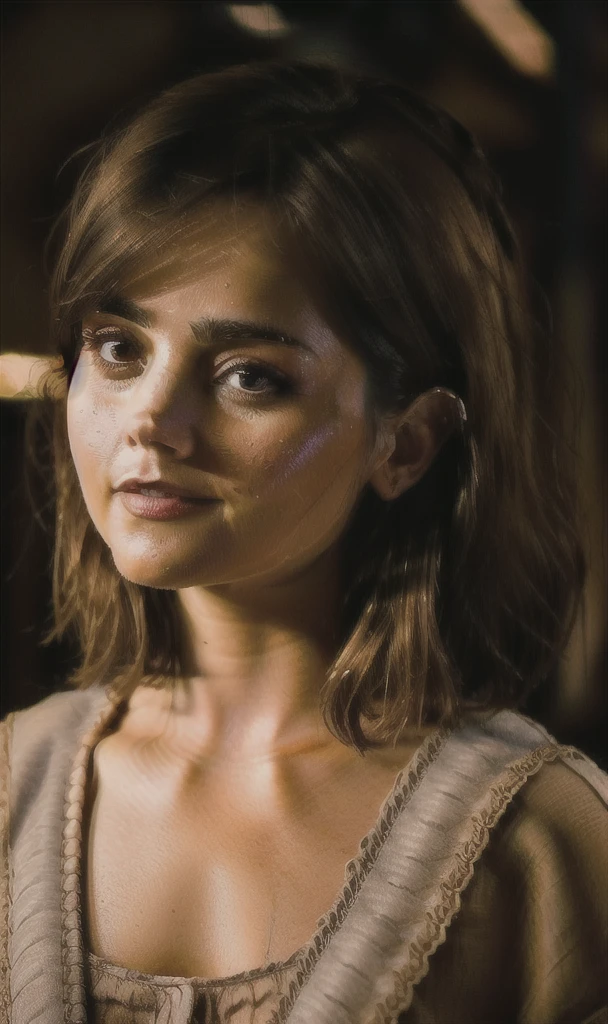 photo of Jenna Coleman, sexy, extremely high quality RAW photograph, detailed background, intricate, Exquisite details and textures, highly detailed, ultra detailed photograph, warm lighting, artstation, 4k, sharp focus, high resolution, detailed skin, detailed eyes, 8k uhd, dslr, high quality, film grain, Fujifilm XT3,