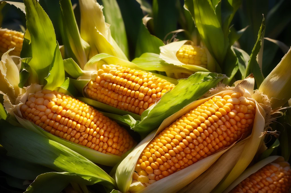 there are many corns that are on the cob in the field, corn, corn on a cob everywhere, shutter, texture, By Rhea Carmi, corn floating in ocean, Close-up photos, in stock, tall corn in the foreground, author：Harold von Schmidt, author：Whitney Sherman, high-definition, Close-up portrait, author：by Linda Sutton (Linda Sutton), Close-up photosgraph, high resolution
