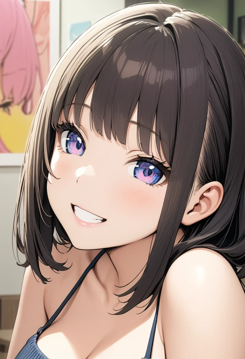 Little、Minimum、White and beautiful skin、、smile、(masterpiece, Highest quality, Super detailed, High resolution, 4K),(Beautiful attention to detail),(Highly detailed face),(One girl) art,advertisement,Colored pencil drawing,draft,Comic Collage
