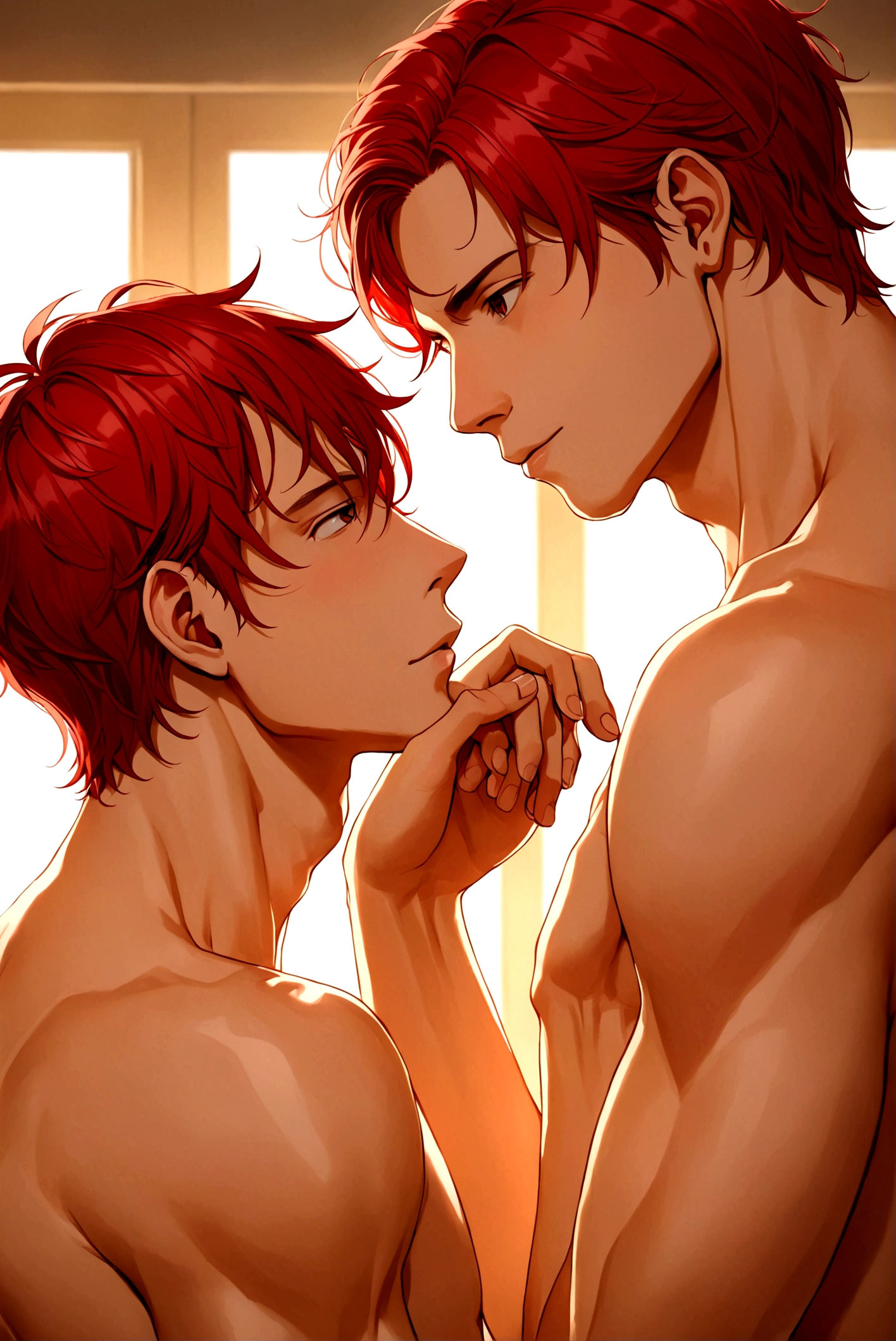 Two twin men, Red hair. sexually.