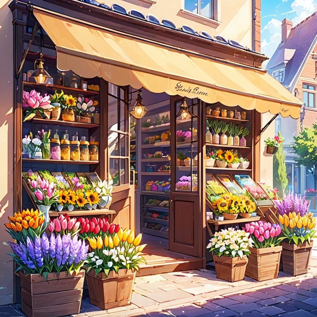 background: shop, flowers shop, beautiful, different types of flowers, gorgeous, beautiful flowers, lily, lavender, rose, tulip, sunflower etc