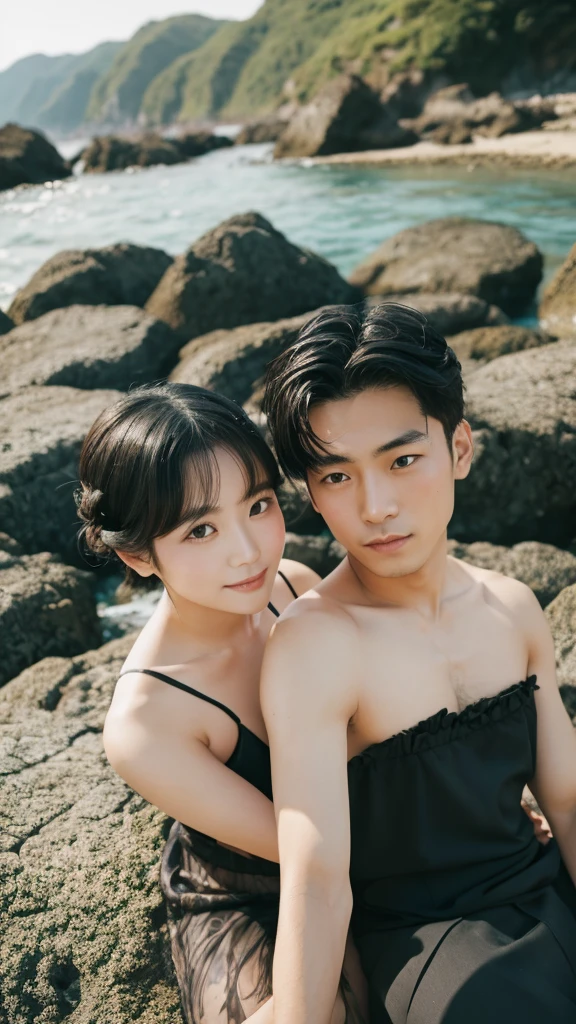Sea Japanese 20s couple