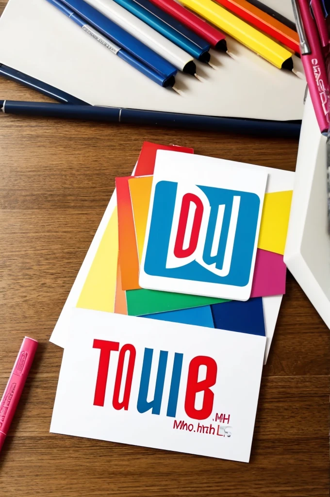 Could you create a logo for a YouTube channel with the initials? "mh" about crafts, with colors and school supplies