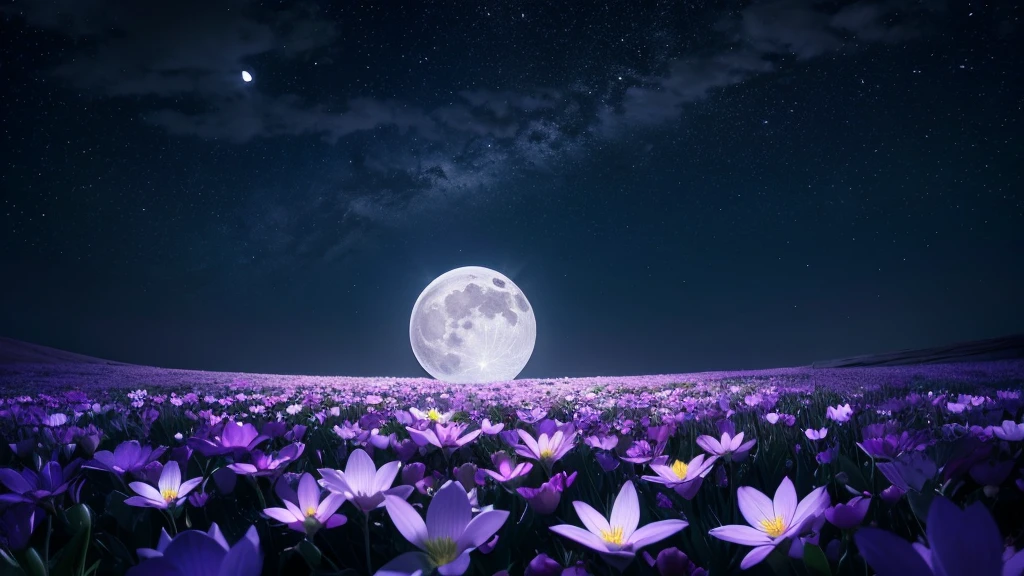 Prompt: “A flower illuminated by moonlight on a full moon night, petals glowing silver, floating in the night sky against a mystical background, depicting the ethereal Lunatix Flora.”