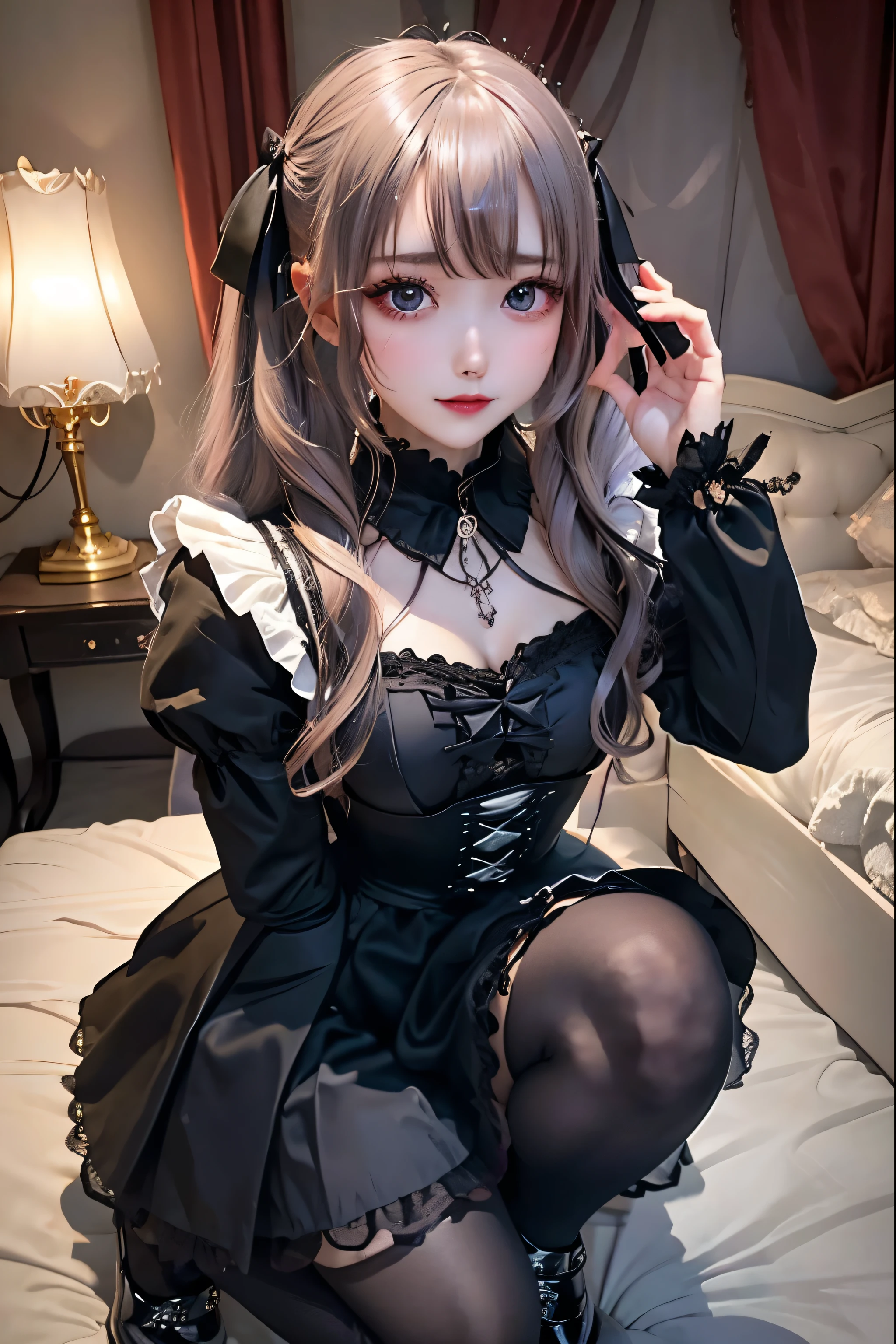 Hard Dark Gothic Makeup、Black dark eyeshadow、sad、Good skin radiance、Dark Gothicメイク、Dark smile、palace、The beauty of fragrance、24-years-old、Expression of intense sexual pleasure、Embarrassed look、Dark Gothic、Highest quality、Expression of sexual pleasure without pain、Drunk face、Purple maid outfit、Mysterious、noble、sexly、Loving smile、Twin tail hair、Right blue eye、Left eye is red、Super tempting pose、Platform Heel Shoes、Heavy makeup、Gothic Lolita clothes、Silver Hair、Long Hair Straight Hair、Cute Gothic Lolita Dress、Beautiful Face、elegant features、Attractive face、Stained glass background、Chest glistening with sweat、The room is dark、goth long dress、Bell Sleeves、Wizard Sleeve、Decadent look、Sexually excited expression、Glossy thighs wet with water、Thighs that are wet and shiny with oil、Background of a room full of roses、sad expression、Rose Maiden、The embroidery is pink、The dress has pink embroidery.、Thigh-high socks、Knee-high socks、Gentle expression、Dark black eyeshadow、Stained glass and rose background、thighs are a little thin、Female Duo、Female couple、dark church background、Stained glass、Black metal world、Dark Castle、Dark Room、Slender body、gothic long dress、Victorian dress、Small breasts、Hold the wine in your right hand、Hold the lantern in your left hand、pantyhose、The bed is covered with roses、Her thighs are shining with sweat、My body is wet and shiny、Lots of glitter on the thighs、sweating、My thighs are sticky from sweating、Sweat glistening on my thighs、The whole body is sweaty and shiny、I sweated a lot.、My thighs are sweaty、Wet thighy thighs are shining with sweat、A lot of sweat glistening all over the body、Slender body、Put your head on the pillow、Sleeping on a bed、Beautiful legs、Stretching legs、Lie down in bed、Lie on your back in bed、