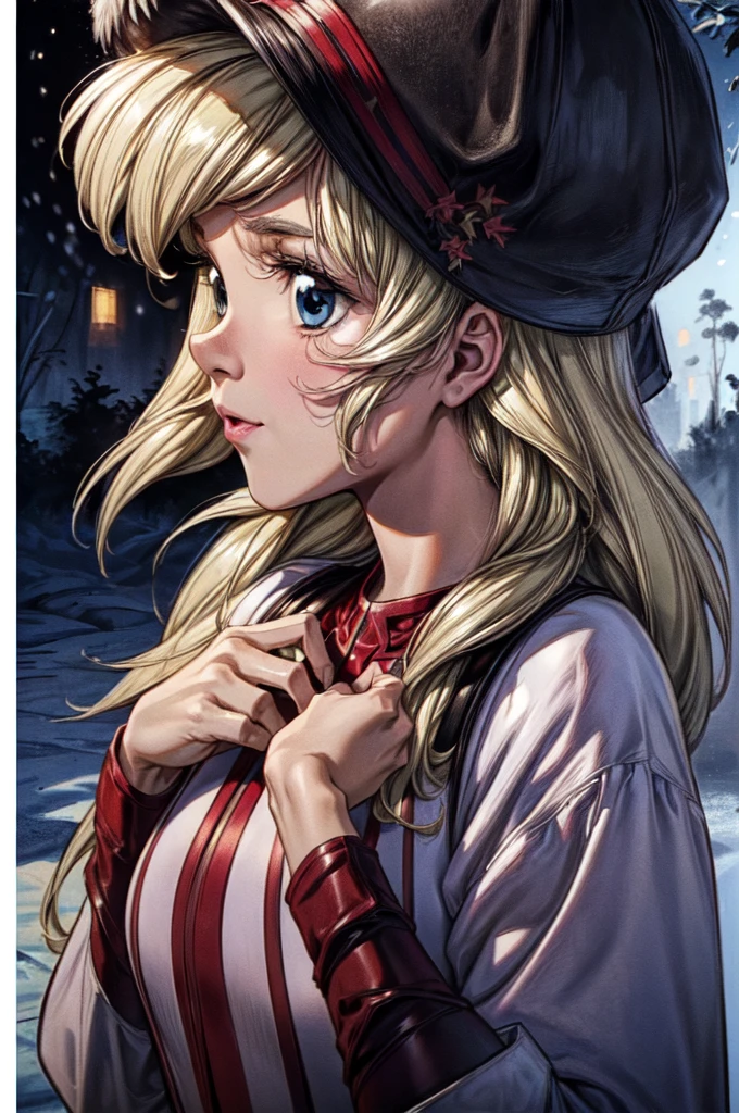 2 girls, sister, older sister and little sister, (masterpiece:1.1), (best quality:1.1), 1girl, Real light and shadow, anime face, 4k, 8k, wallpaper,epic, detail texture, blonde hair, (blue eyes:1.5), ((((blond hair:1.35, long hair)))),intricate eyes,beautiful detailed eyes, (symmetrical eyes,big eyes:1.5,(((lustrous skin:1.5,bright skin: 1.5,skin tanned,shiny skin,very shiny skin,shiny body,plastic glitter skin,exaggerated shiny skin,illuminated skin))),(detailed body,(detailed face)), cute, ??????,daring, (((medieval man armor, fur hat, adventurer man armor,winter coat))),(((intricate outfit,intricate clothes, embroidered outfit,ornate outfit,embroidered clothes,ornate clothing))), (dynamic pose:1.0),happy,smile,(centered,scale to fit dimensions,Rule of thirds), ((snowy pine forest at night)), with dark stormy clouds,winter,scenery:1.25,((snow forest background)),Christmas tree, highres,sharp focus,(ultra detailed,extremely detailed),(photorealistic artwork:1.37),(extremely detailed CG unity 8k wallpaper),(((vibrant colors,vibrant theme))),(intricate),(masterpiece),(best quality), younger sister