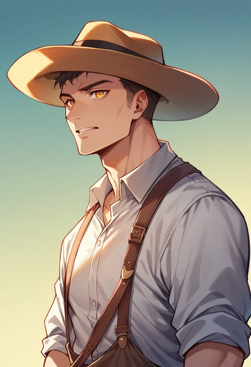 Cowboy MAN with golden eyes.
