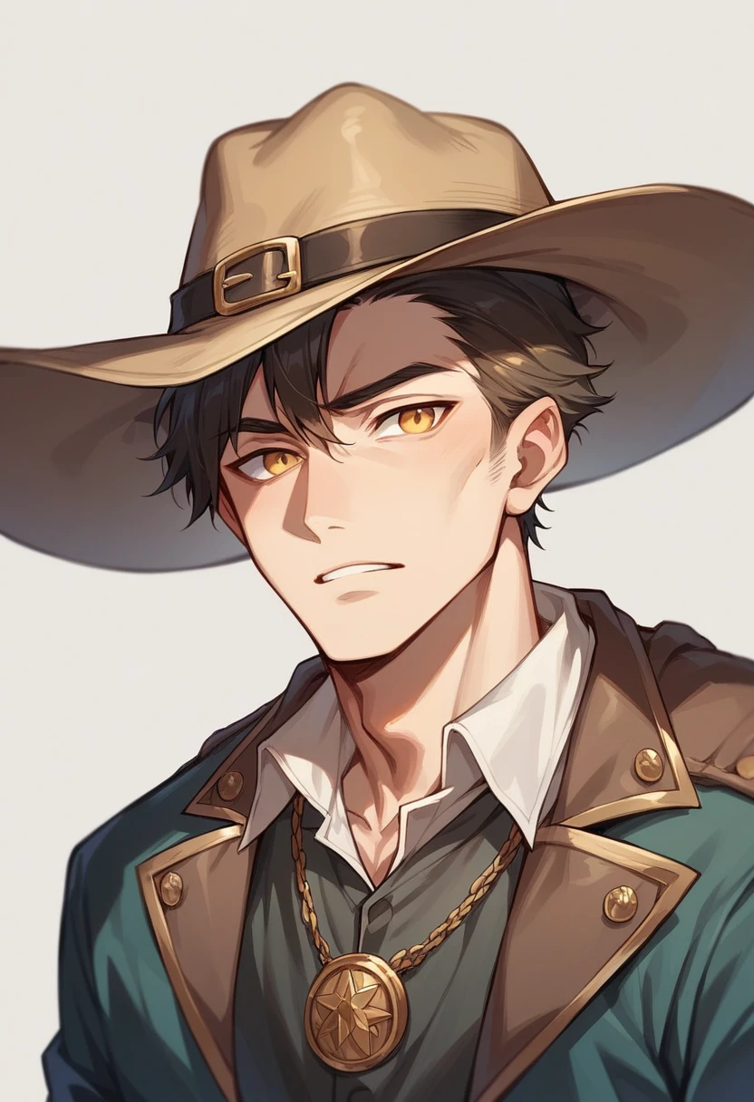 Cowboy MAN with golden eyes.