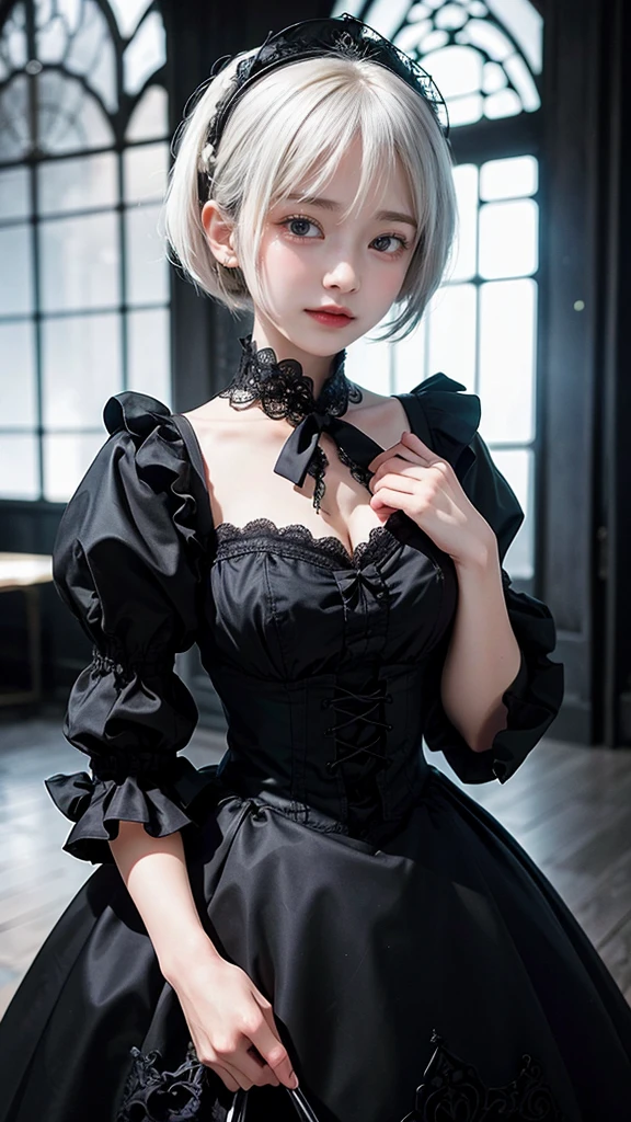 Please draw a super beautiful girl with short white bob hair wearing a gothic ta outfit.。She exudes an elegant and dark vibe.、She exudes a unique beauty in Gothic Loliashion.。Her white hair is tied up in a neat short bob.、It highlights her individuality and sophisticated beauty.。
Her gothic lolita ots are dark and luxurious in design.、It brings out her elegance and mysterious charm.。Lace and ribbon、Accents such as ruffles、It is a hallmark of her Gothic Lolita styler pose is graceful、It expresses her deep worldview hidden inside her.。
Her eyes shine with mystery、Combined with her charming smile、It highlights her individuality and charm.。Her smile has a unique charm、She shows her confidence and sophisticated beauty in Gothic Lolita fashion.。appearance is美しく、Her presence stands out in the world of Gothic Lolita.。
This superutiful girl with white short bob hair and gothic lolita style is、It has aque charm and sophisticated beauty.。Her appearance is、Her presence and charm in the world of Gothic Lolita fashion are fused togr.、It's a fascinating and mysterious sight.。