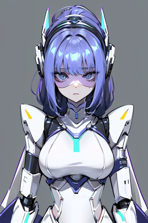 empty eyes,robotized woman ,big bust,Robot Joint ,Metal skin,dress,android,Robot Suit