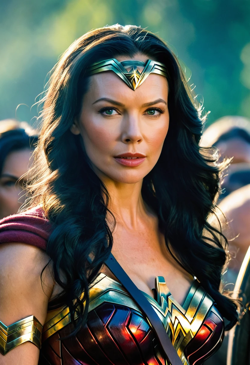 (((Extreme Closeup Rebecca Ferguson(((long black hair)))under the mantle of the Amazon warrior Wonder Woman Diaema Wonder Woman frontal images color images Splash))),(((kim basinger))),(((black hair Largo))),(((black hair)))