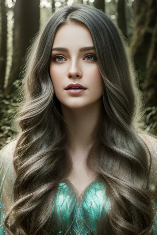 a beautiful sexual fairy, detailed ethereal face, long eyelashes, full lips, delicate skin, flowing hair, , iridescent colors, magical forest background, fantasy landscape, photorealistic, 8k, hyper detailed, cinematic lighting, dramatic shadows, vibrant colors, intricate details, full body