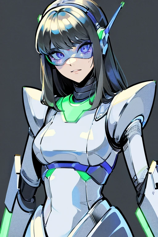 empty eyes,robotized woman ,big bust,Robot Joint ,Metal skin