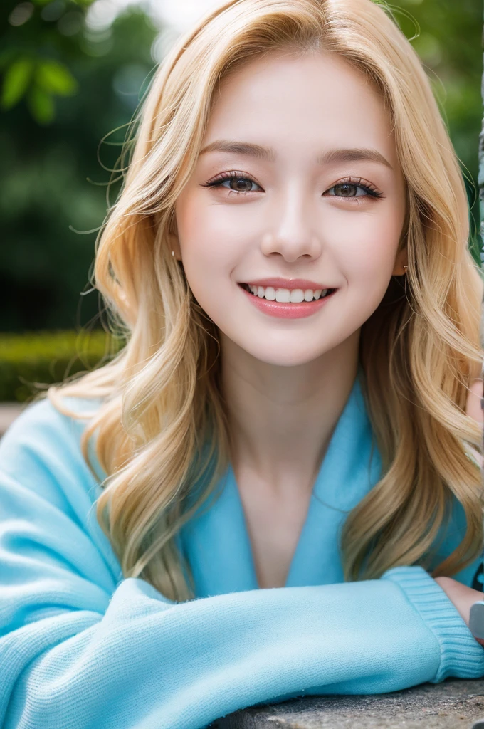 Photo of a 20-year-old Russian woman, born, Beautiful woman, (Long wavy blonde hair), ((Portraiture)), ((detailed face:1.2)), ((detailedな顔の特徴)), (Detailed skin), Pale skin,garden, London debterris Wheel、debtんわり谷間が見えるワンピース、Sexy(Cold colors), Moist, Reflective plate, (Tabletop) (Perfect Proportions)(Photo Real)(Highest quality) (detailed) Photographed with Canon EOS R5, 50mm lens, debt/2.8, んdebtdebt, (Grin) (wallpaper) (Cinema Lighting) (Dramatic lighting) (Sharp focus) (Complex) debtashion,