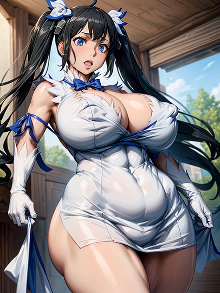 Hestia, Huge breasts, sexy, hot, sexy dress, beautiful, big ass