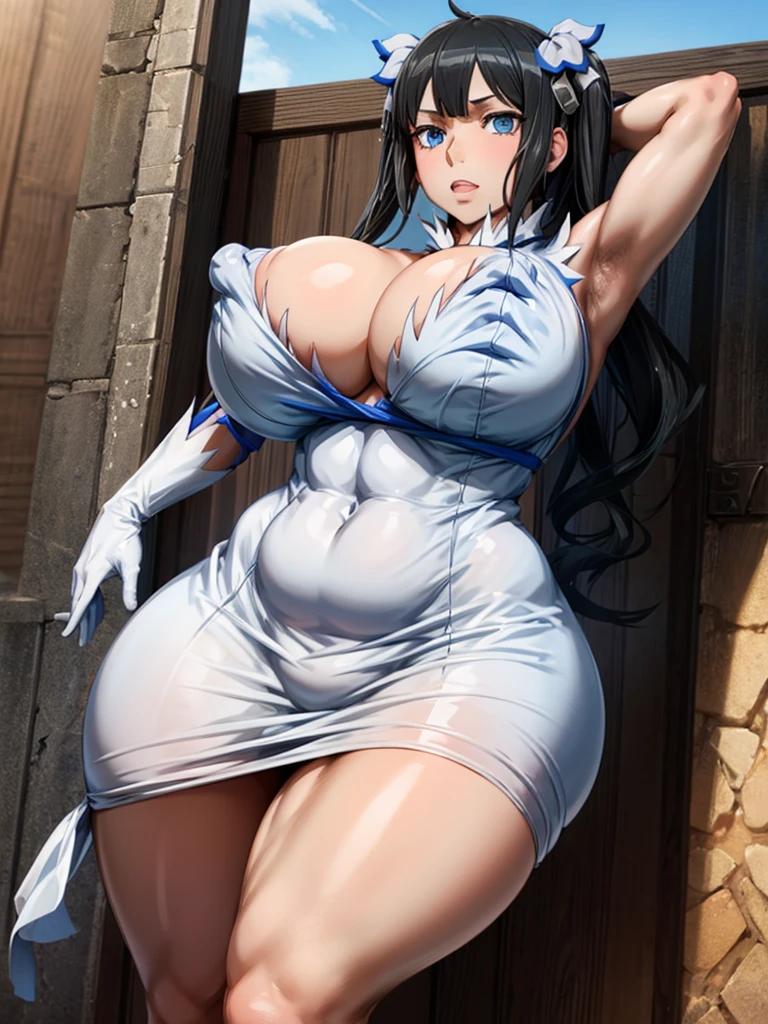 Hestia, Huge breasts, sexy, hot, sexy dress, beautiful, big ass