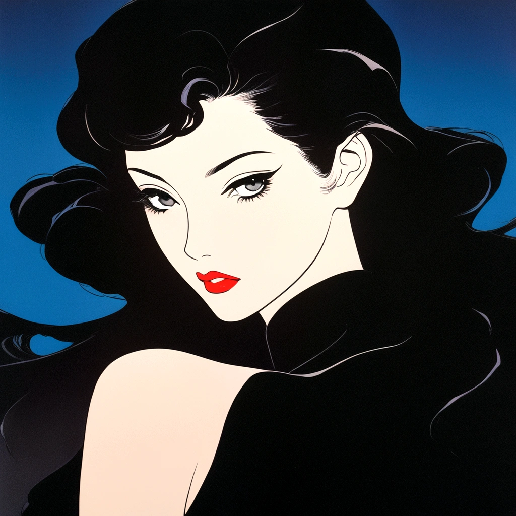 the first episode of anime ghosted island, japan, in the style of patrick nagel, shot on 70mm, noriyoshi ohrai, chiaroscuro portraits, qian xuan, beautiful women, light bronze and dark black