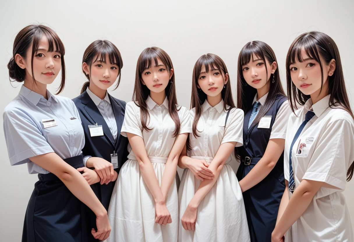 8K, original photo, best quality, masterpiece, actual, photo actual, Clear, professional lighting, pretty face, best quality,Ultra-high resolution, actual japanese beautiful, 4 girls, recover