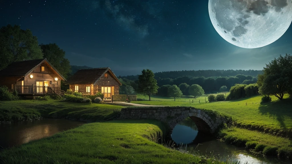 moon　night　countryside