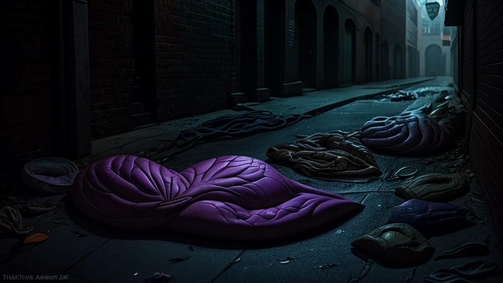 A shapeshifting entity that steals the skin of its victims, assuming their identity. The Skin Thief’s true form is hideous, with deflated, discarded husks of skin lying around. It is in the act of mimicking a new victim in a dark, eerie alley