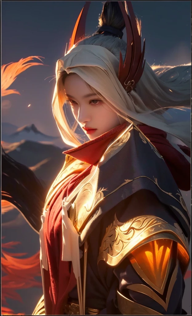 a close up portrait of a man holding a sword, extremely detailed face, detailed eyes, detailed nose, long hair, japanese onmyoji, magical onmyoji robe, onmyoji attire, ornate onmyoji accessories, mysterious onmyoji expression, dramatic onmyoji lighting, dark moody onmyoji background, (best quality,8k,highres,masterpiece:1.2),ultra-detailed,realistic,photo-realistic:1.37,cinematic,dark fantasy art,dramatic lighting