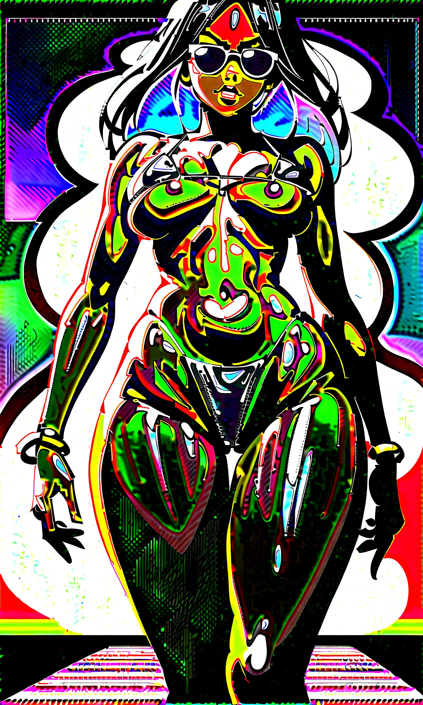 Brazilian beach babe, (busty), ((bimbo)), ((slutty)), (fit), ((perfect)), tan, (Brazilian appearance), (Brazilian body shape), glossy eyes, ((((beautiful)))), raunchy, confident expression, ((hyper sexualized)), hourglass body, (sexy), from the front, (feminine), creative colorful frilly thong bikini, big sunglasses, bracelet, luscious wet hair, voluptuous juicy round , underboob, voluptuous round ass, shapely well built glutes, underbutt, sexy hips, full shapely body, ((curvy)), vibrant aura, smooth shiny skin, sexy lighting, Brazilian beach background, sunny, cloudy, gorgeous beach, detailed vivid beach background, smooth clean lines, ultra textured, ultra detailed, highest resolution, maximum quality, perfect, max detail, vivid colors, max texture, energetic composition, dramatic lighting, crystal clear, depth perspective, high contrast, seamlessly blended, photorealistic rendering, chromatic aberration, subpixel precision, bokeh effect depth art, anamorphic perspective, hdr high dynamic range, spectral color graded, photometric lighting, lush visceral textures, motion lines