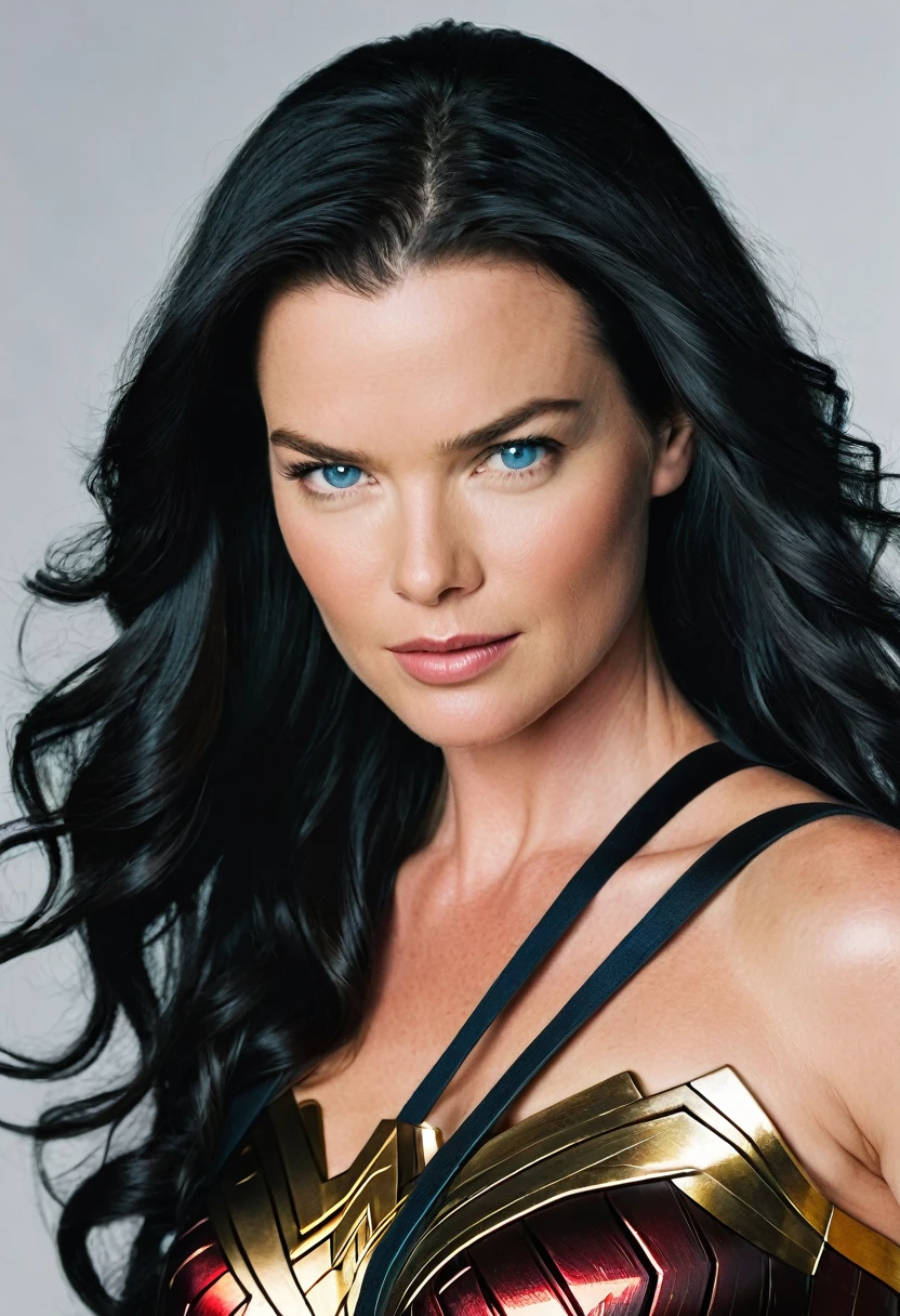 (((Extreme Closeup Rebecca Romijn(((long black hair)))under the mantle of the Amazon warrior Wonder Woman Diaema Wonder Woman frontal images color images Splash))),(((Rebecca Romijn))),(((black hair Largo))),(((black hair))),(((Diaema Wonder Woman)))