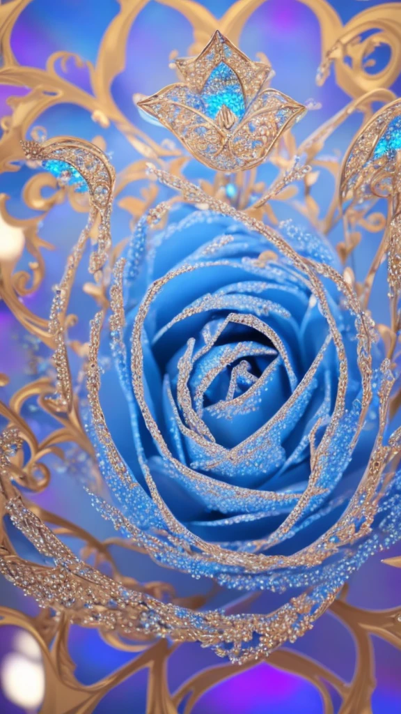 a beautiful detailed blue rose, seamless fractal pattern, 8k, photorealistic, extremely detailed, hyper realistic, soft lighting, vibrant colors, natural lighting, 3d render, intricate details, high definition, masterpiece, delicate, elegant, stunning, ethereal, mystical--tile