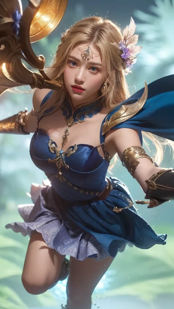 a young girl in a blue dress, holding a sword and a blue ball, beautiful detailed eyes, beautiful detailed lips, extremely detailed face, long eyelashes, realistic, photorealistic, 8k, highres, masterpiece, ultra-detailed, (best quality:1.2), (realistic:1.37), cinematic lighting, fantasy, dramatic, epic, intricate details, cinematic, fantasy art style, vibrant colors, glowing blue energy
