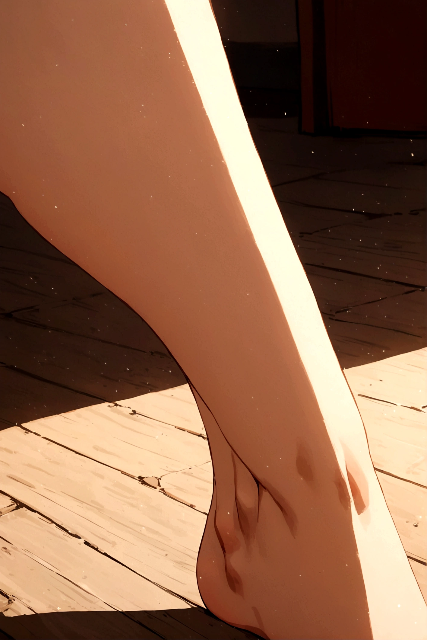 No clothes one leg up girl nude