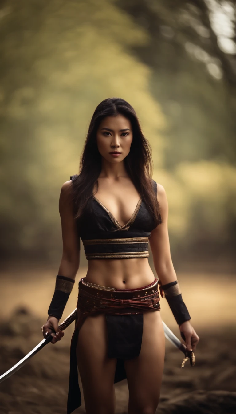 Samurai Swordsman　woman　In underwear　Full body sexy underwear　Full body sexy